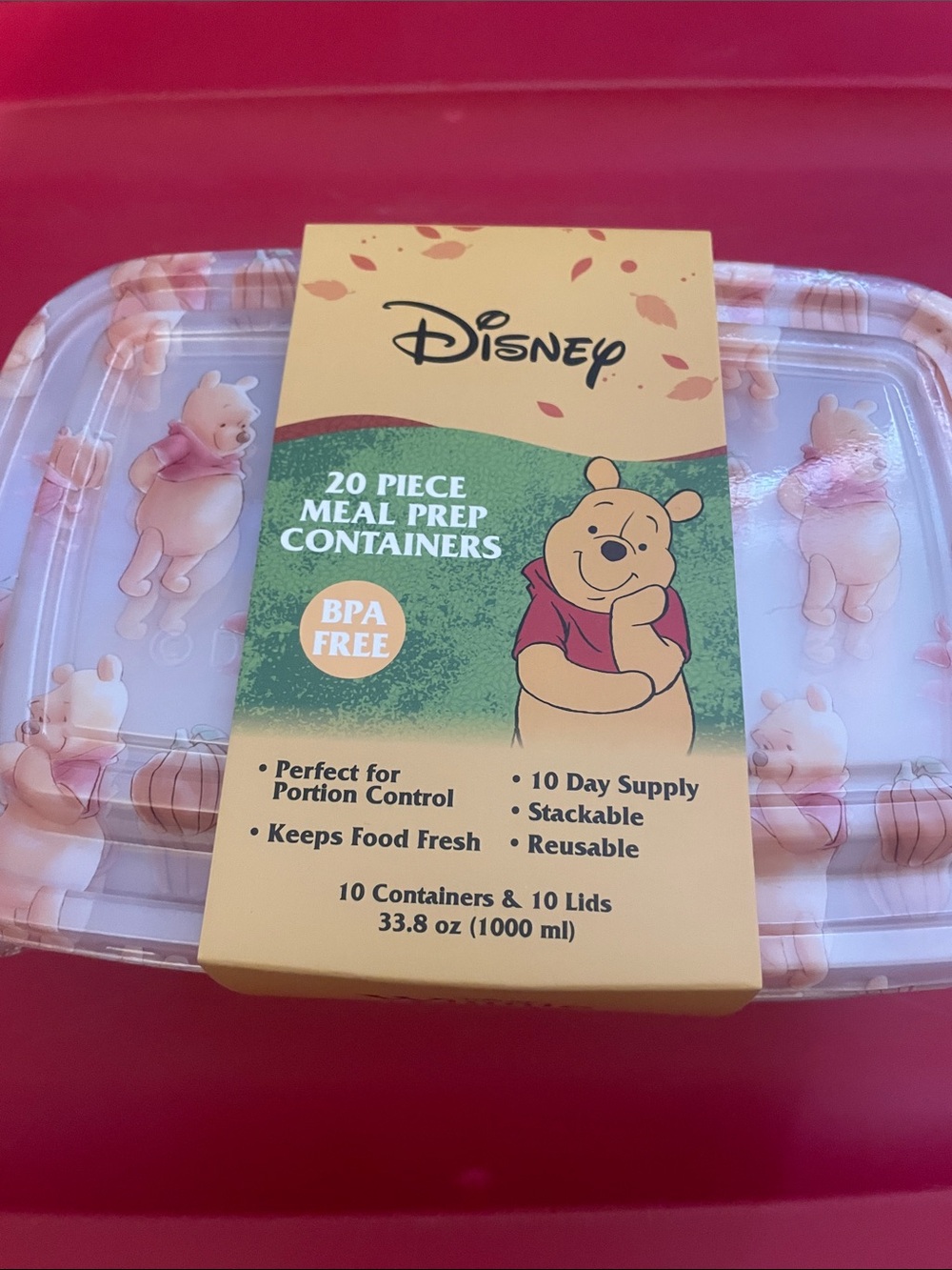 Disney Winnie the Pooh Meal Prep Containers - Pink and Yellow